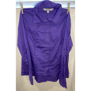Women’s Gallagher Button Up Collared Blouse - Purple - Size 10 P